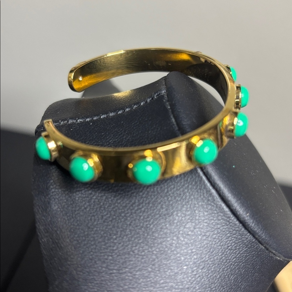 Kate Spade New York Modern Classic Green Tag Along Cuff Bracelet - Picture 5 of 7